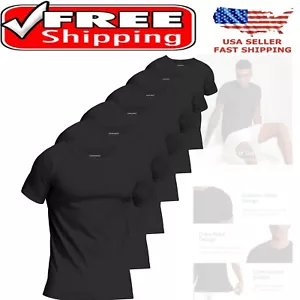 100% Cotton Crew Neck T-Shirts - Men's 6-Pack for All-Day Comfort - Picture 1 of 6