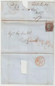 CHANNEL ISLANDS 1851 = 409 = ENVOLTORIO DE JERSEY CON NÚMERO PARA FOX SONS & Co. en Plymouth - Imagen 1 de 3