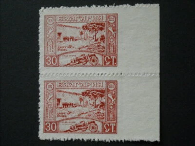 1920 BULGARIA ERRORES SELLOS 70 AÑOS VAZOV 30 ST ERROR FALTA PERFORACIÓN SIN GOMA Foto 1 de 2