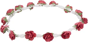 Rosa ROSA corona de pelo cuentas ROSAS diadema / accesorios para el cabello Rockabilly - Imagen 1 de 2