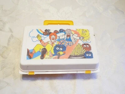 Caja de almuerzo Happy Meal vintage amarilla Mcdonald's 1987 estuche para lápices útiles escolares Foto 1 de 4
