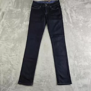 Paige Skyline Jeans Womens 25X32 Blue Denim Stretch Skinny Dark Wash Mid Rise - Picture 1 of 14