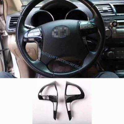Cubierta de control del volante de grano de madera negra para Toyota Hilux 2011-2013 2014 2X Foto 1 de 4