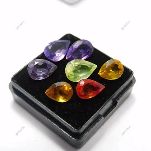 Lote de piedras preciosas CERTIFICADAS corte pera color mezcla zafiro natural de 10,58 quilates - Imagen 1 de 13