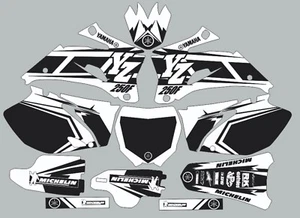 White and Black YAMAHA GRAPHICS  YZ 250F YZ250F 2006 2007 2008 2009 decals - Picture 1 of 1