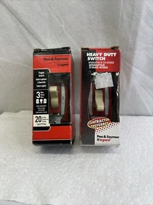Lot Of 2 Pass & Seymour Ivory COMMERCIAL Toggle Light Switch 20A CS20AC1-I - Picture 1 of 11