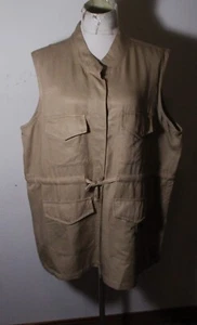 NATURAL Impressions Tan Taupe 100% Lyocell Vest Women's Size 3X NWT - Picture 1 of 6