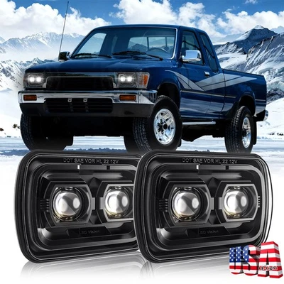 DOT Approved 2PC 130W 7x6" LED H6054 Headlight For Toyota Pickup Tacoma 4Runner - Image 1 of 4