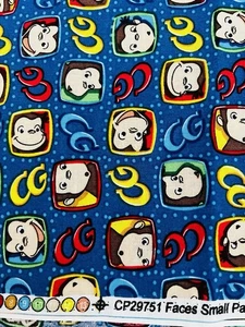 Universal Studios Curious George Faces Small Patch cotton fabric 2 Yards X 45” - Picture 1 of 3