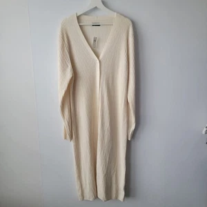 Gap women’s ribbed beige midi sweater dress size XXL button front v-neck - Picture 1 of 9