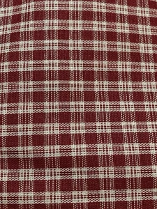 Small Maroon Cream Plaid Cotton Fabric 1.7Y x 44" Width - Picture 1 of 3