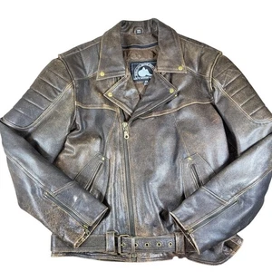 Chaqueta de cuero marrón para moto Himalaya XXL - Imagen 1 de 13