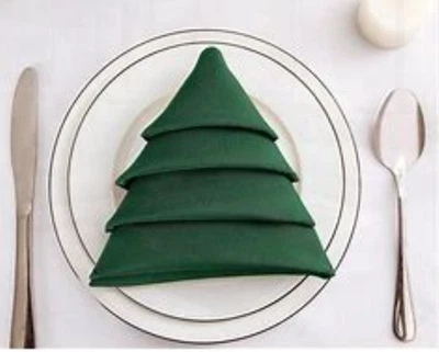 12 tovaglioli di stoffa Garnier-Thiebaut HUNTER GREEN 20x20 poliestere filato ~NATALE~ - Immagine 1 di 4