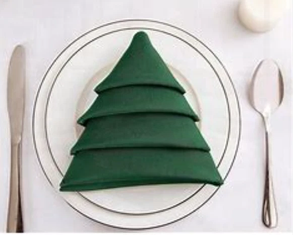 8 tovaglioli di stoffa Garnier-Thiebaut HUNTER GREEN 20x20 poliestere filato ~NATALE~ - Immagine 1 di 4