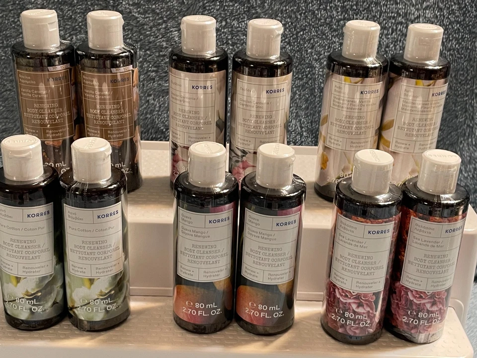 Limpiador corporal renovador 2 Korres *Tu elección* tamaño de viaje 2,70 oz x 2 NUEVO SELLO Foto 1 de 1