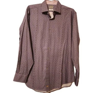 Thomas Dean Mens Dress XL Shirt Grey Multicolor Plaid Cuff/collar - Picture 1 of 11