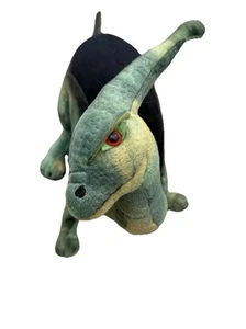 Peluche dinosauro grande 27" - Parasaurolophus verde occhio rosso giocattolo raro - Foto 1 di 3