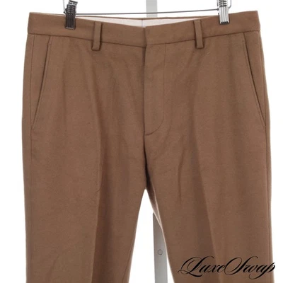 Calvin Klein Collection Vicuna Brown Flat Front Cashmere Blend Flannel Pants 48 - Image 1 of 4