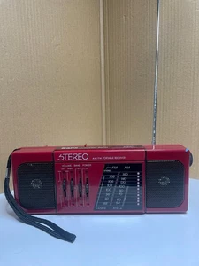 Ricevitore BOOMBOX portatile rosso radio GPX AM/FM stereo 1980 modello A270 vintage testato - Foto 1 di 13
