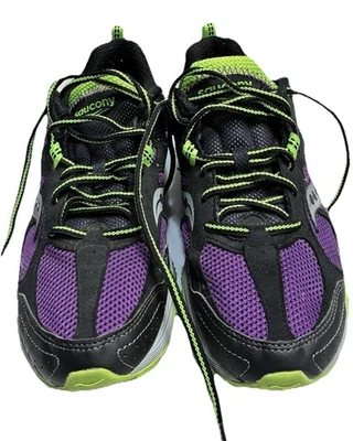  Zapatillas de trail running Saucony para mujer talla 9 negras/púrpura/verde suela ADAPT Foto 1 de 4