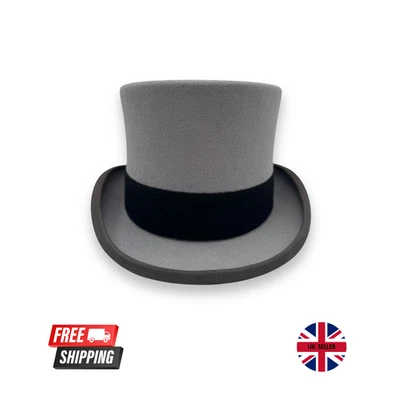Moss Bros Grey Top Hat – Royal Ascot Formalwear – Wool Felt – Covent Garden -NEW - Image 1 of 4