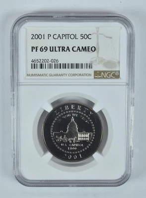 2001-P Capitol Commemorative Half Dollar PF69 UCAM NGC Brown Label - Image 1 of 4