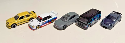 Lote de 5 coches diecast Hot Wheels BMW M1 CSL Audi RS Avant HKS Van Porsche Cayman Foto 1 de 4