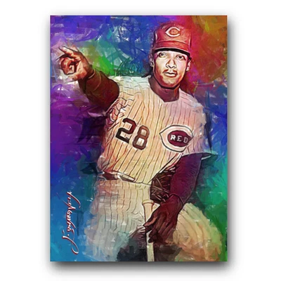 Tarjeta de arte limitada Vada Pinson #5 22/50 firmada por Edward Vela (Cincincinnati Reds) Foto 1 de 2