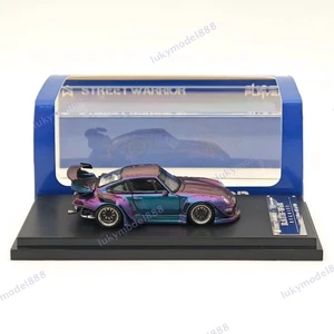 1:64 SW Porsche RWB 993 Racing Sports Classic Model Low Spoiler Purple Diecast - Picture 1 of 6