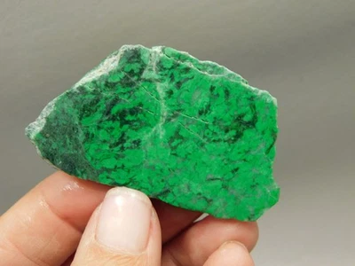 Maw Sit Sit Unpolished Stone Slab Green Jade Small Rock #O15 - Image 1 of 4