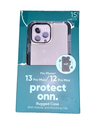 Onn Protective Rugged Case iPhone 13 Pro Max & 12 Pro Max W Holster & Clip - NEW - Image 1 of 2