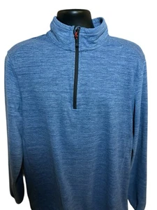 AVALANCHE Men's Large Light Blue 1/4 Zip Sweater Jacket Active Stretch - Picture 1 of 11