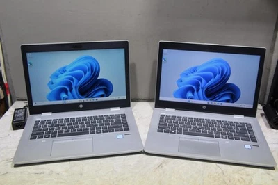 Лот из 2 ~ HP ProBook 640 G4 14 «ноутбук i5-8250U 1.60GHz 8GB RAM 256GB SSD W11P - Изображение 1 из 4