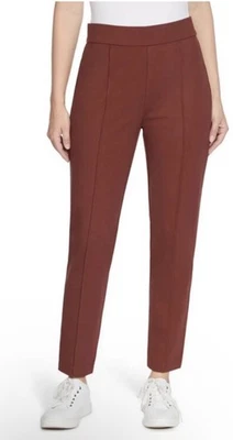 Christian Siriano Pull On Stretch Ankle Pants Women’s Sz L Brown/Red Mid Rise - Image 1 of 4