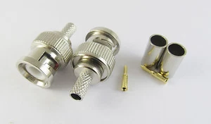 1Set 3 Piece BNC Male Plug Crimp RG58 RG142 RG400 LMR195 RG223 Coaxial Connector - Picture 1 of 1