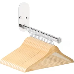 Stainless Steel Clothes Hanger Storage Rack Organizer Wall Mount Adhesive Or Dri - Picture 1 of 7