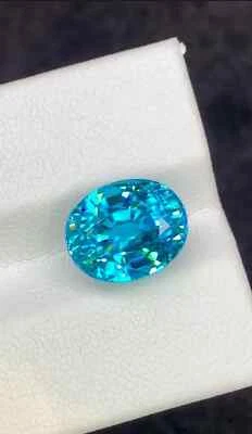 10 Ct+ Natural Flawless Ceylon Blue Aquamarine Oval Loose Gemstone Certified - Image 1 of 4