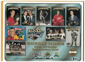 Gordie Howe Mr Hockey Autographed 8.5x11 Upper Deck Heroes card Signed BECKETT - Picture 1 of 1