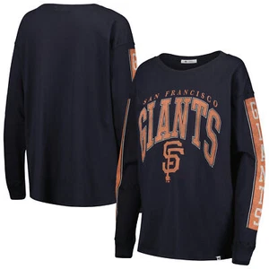 Women's '47 Black San Francisco Giants Statement Long Sleeve T-Shirt - Picture 1 of 3