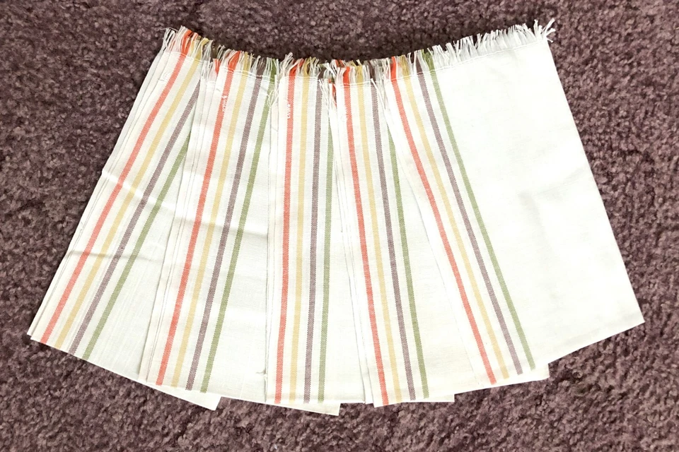 Cloth Napkins, Rectangular, with Four Stripes Going Down One Side - Image 1 of 2