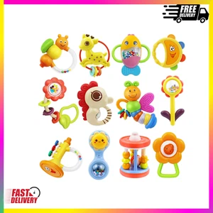 MOONTOY 12-Piece Baby Rattles and Teether Toys Set - Perfect Gifts for Newborns - Picture 1 of 5
