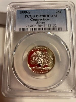 1999 S SILVER CONNECTICUT PROOF PCGS PR70DCAM - Image 1 of 4