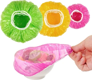 60 Pcs Elastic Food Bowl Covers Reusable Stretch Plastic Wrap Dish Plate Covers - Picture 1 of 12