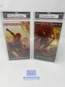 Spider-Man (VHS, 2002) & Spider-Man 2 (VHS, 2004) Set 💎 Graded IGS 💎 Marvel - Picture 1 of 8