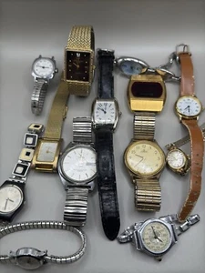 VTG Watch Lot Variety Swiss Waltham Lorus JJ ESQ Timex UNTESTED MUST SEE - Picture 1 of 20