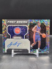 2022-23 Panini Prizm RC Jaden Ivey Auto Fast Break Prizm #FBR-JIP PISTONS