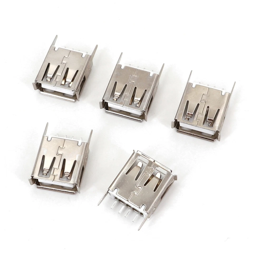 100Pcs USB Type A Female 4-Pin DIP Straight Socket PCB Mount Solder Connector - Image 1 of 1