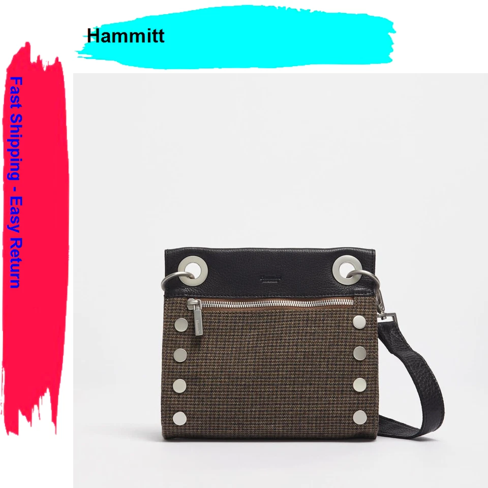 Hammitt Tony Small Edison Houndstooth Brushed Silver