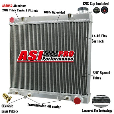 3 Row Aluminum Radiator For 2005-2007 Dodge Dakota Mitsubishi Raider 3.7L 4.7L - Image 1 of 4