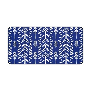 Blue Tribal Pattern Desk Mat, Stylish Desk Accessory, Home Office Decor Gift - Picture 1 of 16